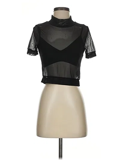 Pre-owned Elodie Short Sleeve Turtleneck In Black