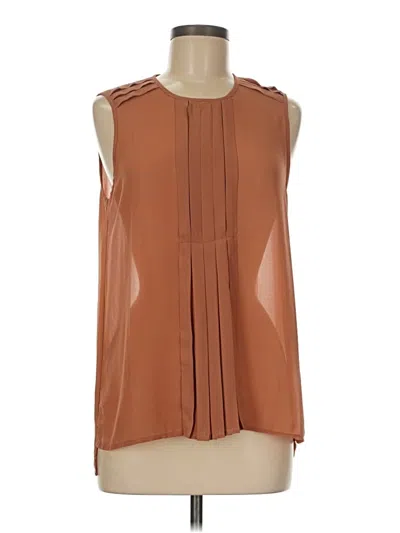 Pre-owned Elodie Sleeveless Blouse In Brown