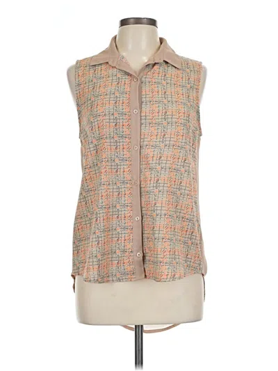 Pre-owned Elodie Sleeveless Blouse In Brown