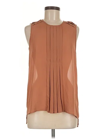 Pre-owned Elodie Sleeveless Blouse In Brown