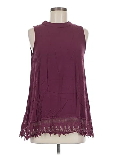 Pre-owned Elodie Sleeveless Blouse In Burgundy