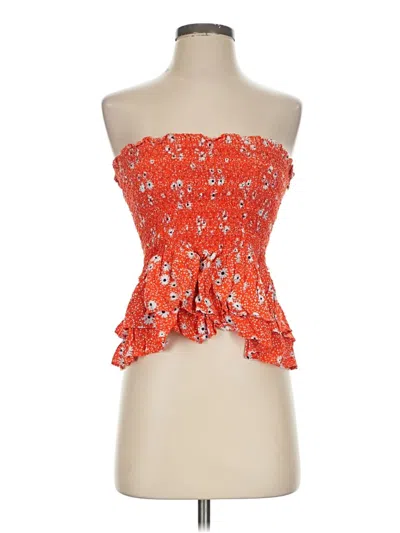 Pre-owned Elodie Sleeveless Blouse In Orange