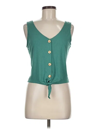 Pre-owned Elodie Sleeveless Blouse In Teal