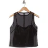 Elodie Sleeveless Organza Blouse In Black