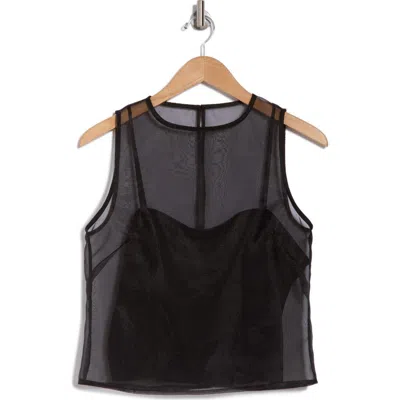 Elodie Sleeveless Organza Blouse In Black