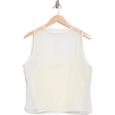Elodie Sleeveless Organza Blouse In Off White