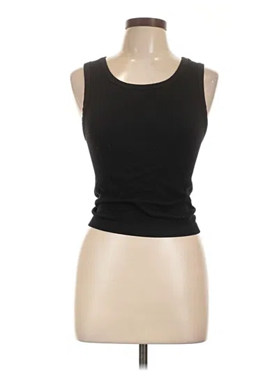 Pre-owned Elodie Sleeveless Top Black Scoop Neck Tops