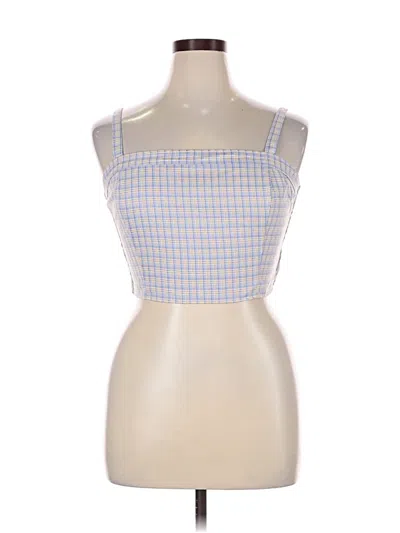 Pre-owned Elodie Sleeveless Top Blue Square Neckline Tops