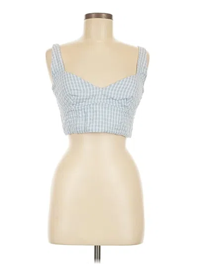 Pre-owned Elodie Sleeveless Top Blue Sweetheart Neckline Tops