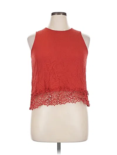 Pre-owned Elodie Sleeveless Top Red Halter Neckline Tops
