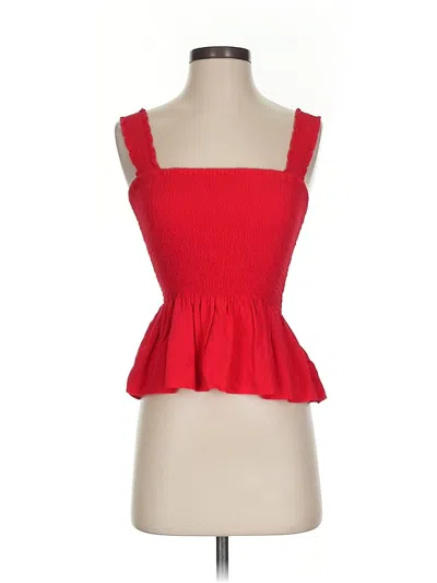Pre-owned Elodie Sleeveless Top Red Sweetheart Neckline Tops