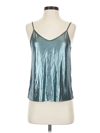 Pre-owned Elodie Sleeveless Top Silver Metallic Pattern Halter Neckline Tops