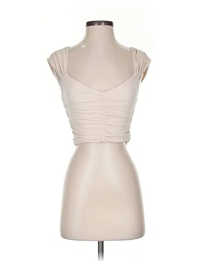 Pre-owned Elodie Sleeveless Top Tan Sweetheart Neckline Tops