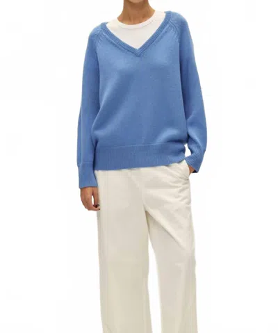 Elodie Soren V Neck Sweater In Cornflower Blue