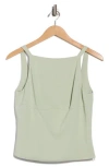 Elodie Square Neck Twill Top In Green