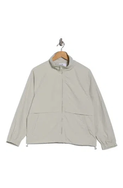 Elodie Stand Collar Windbreaker In Gray