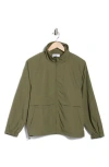 Elodie Stand Collar Windbreaker In Green