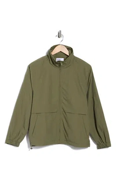 Elodie Stand Collar Windbreaker In Green