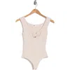 Elodie Sweetheart Neck Bodysuit In Taupe