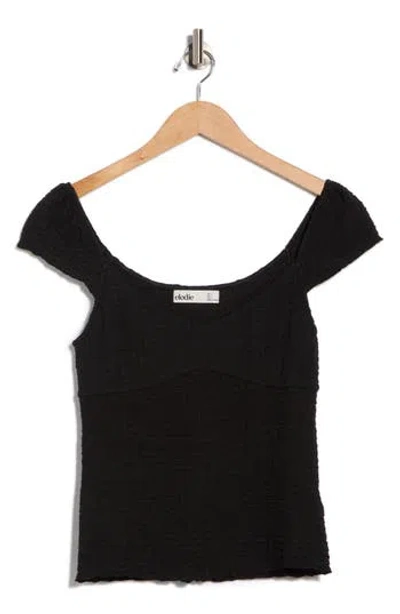 Elodie Sweetheart Neck Cap Sleeve Top In Black