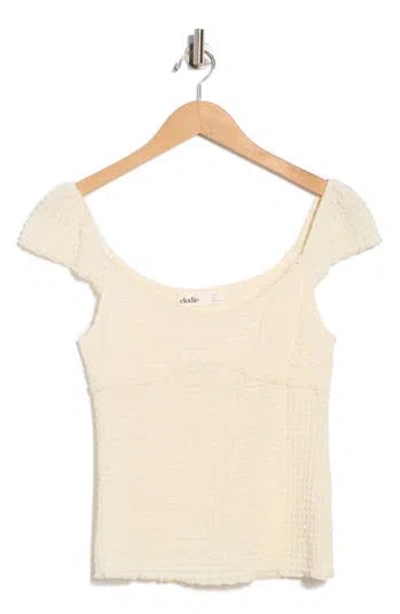 Elodie Sweetheart Neck Cap Sleeve Top In White
