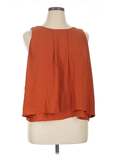 Pre-owned Elodie Tank Top Orange Cold Shoulder Neckline Tops