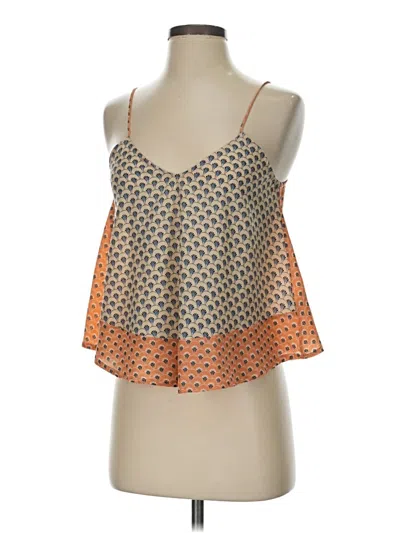 Pre-owned Elodie Tank Top Orange Halter Neckline Tops