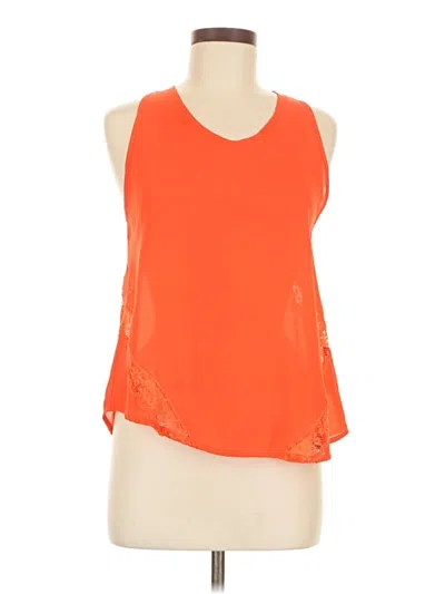 Pre-owned Elodie Tank Top Orange Halter Neckline Tops
