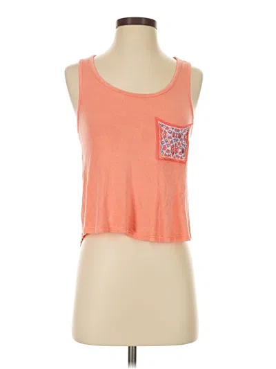 Pre-owned Elodie Tank Top Orange Scoop Neck Tops