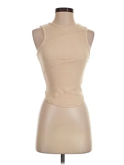 Pre-owned Elodie Tank Top Tan Halter Neckline Tops