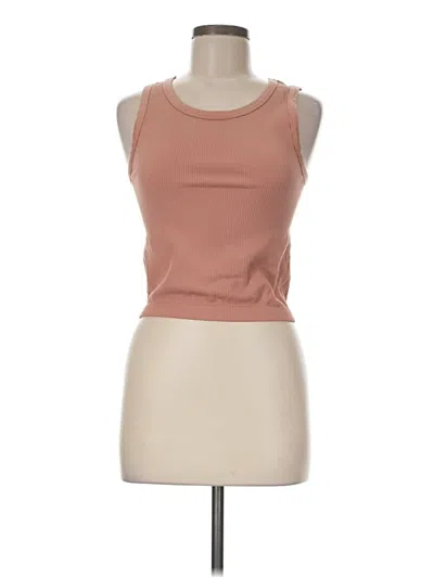 Pre-owned Elodie Tank Top Tan Halter Neckline Tops