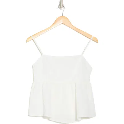 Elodie Textured Peplum Camisole In White