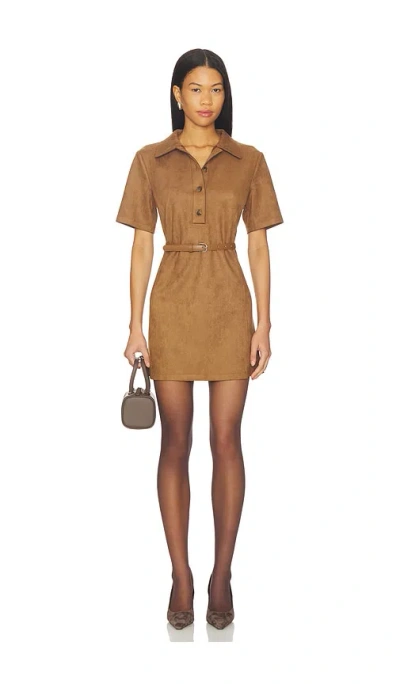 Elodie The Label Ace Faux Suede Mini Dress In Black