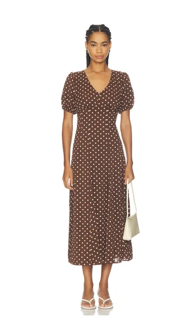 Elodie The Label Anika Dress In Brown