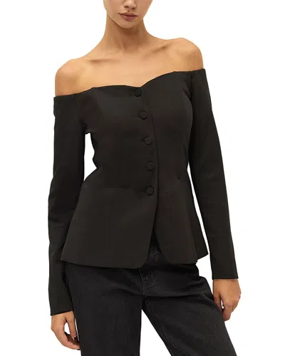 Elodie The Label Ara Off Shoulder Top In Black