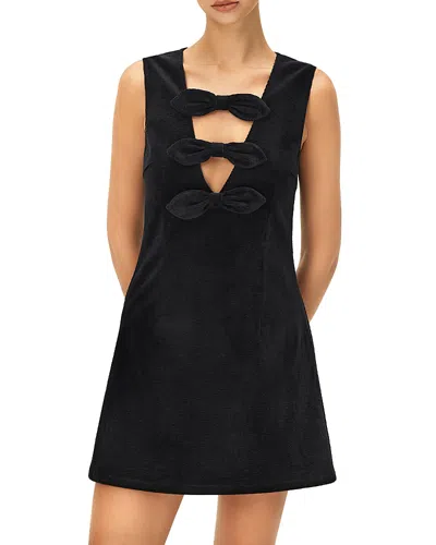 Elodie The Label Claire Bow Tie Shift Dress In Black