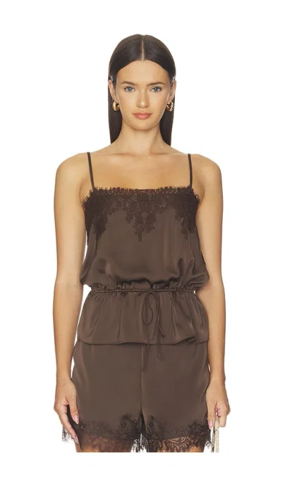 Elodie The Label Diora Top In Chocolate Brown