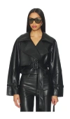 Elodie The Label Elodie Charles Vegan Leather Crop Jacket In Black