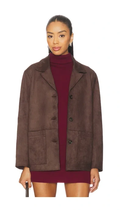 Elodie The Label Elodie Hayes Faux Suede Jacket In Brown