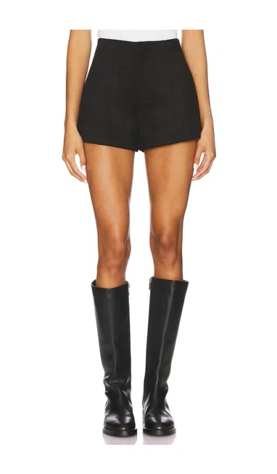 Elodie The Label Elodie Hayes Faux Suede Shorts In Black