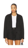 Elodie The Label Elodie Hayes Vegan Suede Jacket In Black