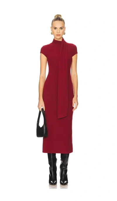 Elodie The Label Elodie Lane Scarf Dress In Burgundy