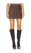 Elodie The Label Elodie Mina Vegan Suede Mini Skirt In Brown