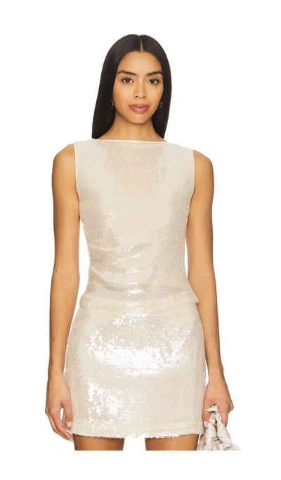 Elodie The Label Elodie Reed Sequin Top In Gold