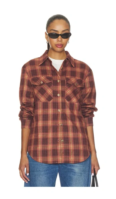 Elodie The Label Henrietta Plaid Shirt In Brown