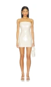 Elodie The Label Julia Sequin Mini Dress In White