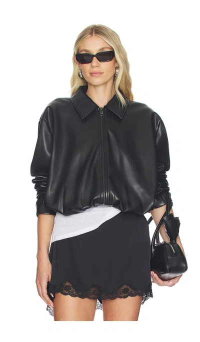 Elodie The Label Kael Faux Leather Jacket In Black