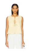 Elodie The Label Kali Linen Top In 黄色