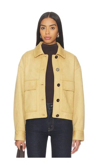 Elodie The Label Liora Vegan Suede Jacket In Yellow