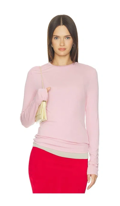 Elodie The Label Lou Long Sleeve Tee In Pink